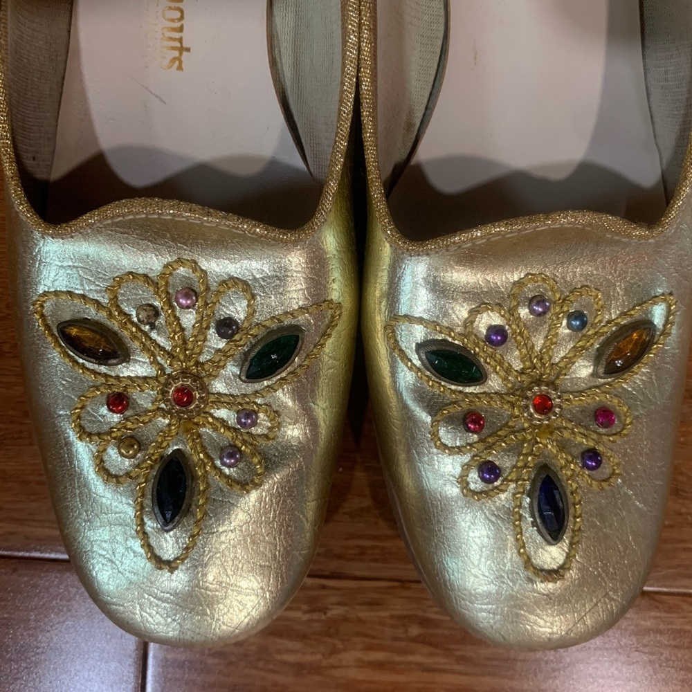 Vintage 80’s gold bejeweled Browsabout size 7.5 - Picture 2 of 6